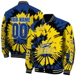 custom toledo rockets burst splatter blue varsity jacket best selling