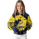 custom toledo rockets burst splatter blue varsity jacket best selling