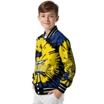 custom toledo rockets burst splatter blue varsity jacket best selling