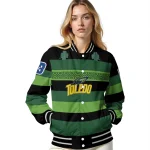 custom toledo rockets clover green lines green black varsity jacket best selling