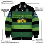 custom toledo rockets clover green lines green black varsity jacket best selling
