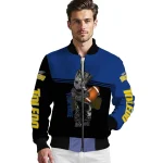 custom toledo rockets groot football blue black bomber jacket best selling