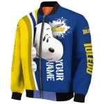 custom toledo rockets snoopy head blue bomber jacket best selling