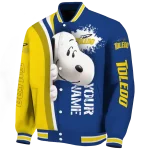 custom toledo rockets snoopy head blue varsity jacket best selling