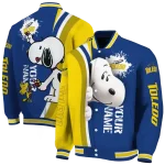 custom toledo rockets snoopy head blue varsity jacket best selling