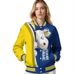 custom toledo rockets snoopy head blue varsity jacket best selling