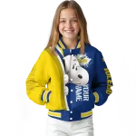 custom toledo rockets snoopy head blue varsity jacket best selling