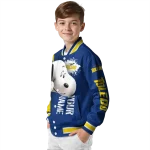 custom toledo rockets snoopy head blue varsity jacket best selling