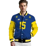 custom toledo rockets team patch blue varsity jacket best selling