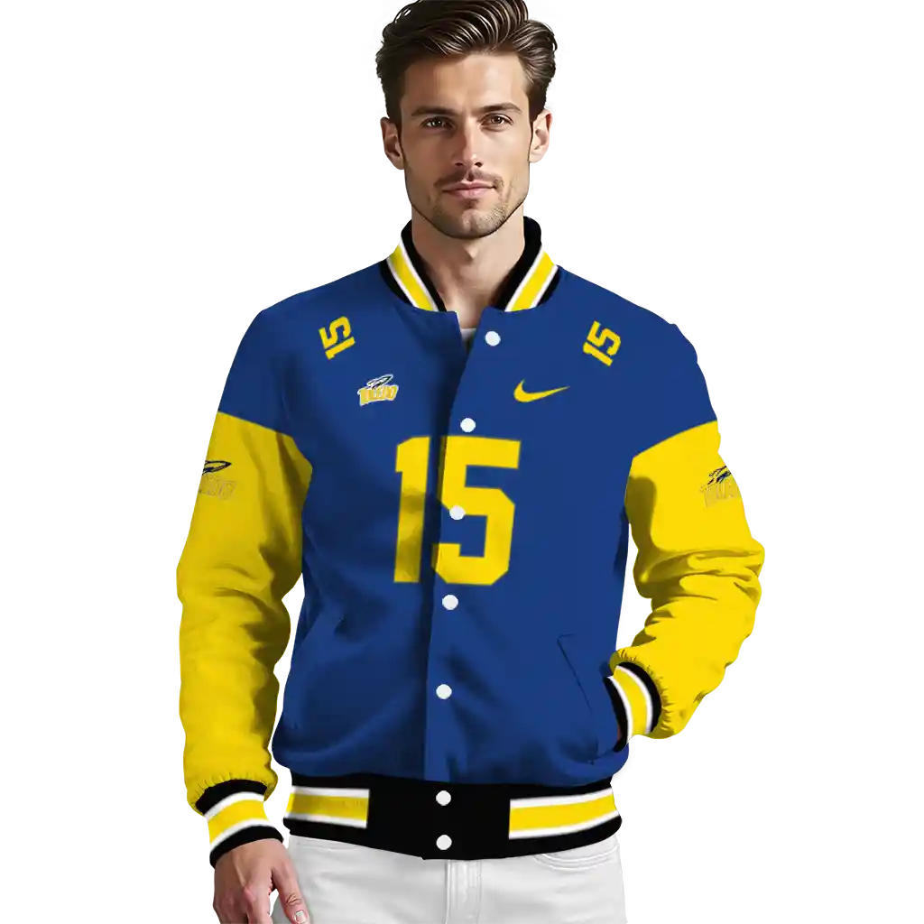 custom toledo rockets team patch blue varsity jacket high quality custom toledo rockets team patch blue varsity jacket high quality
