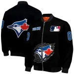 custom toronto blue jays claw fragment black bomber jacket best selling