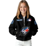 custom toronto blue jays claw fragment black bomber jacket best selling