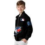 custom toronto blue jays claw fragment black bomber jacket best selling