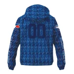 custom toronto blue jays lightning strike grid blue windbreaker jacket best selling