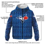 custom toronto blue jays lightning strike grid blue windbreaker jacket best selling