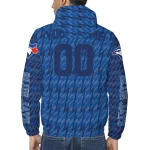 custom toronto blue jays lightning strike grid blue windbreaker jacket best selling