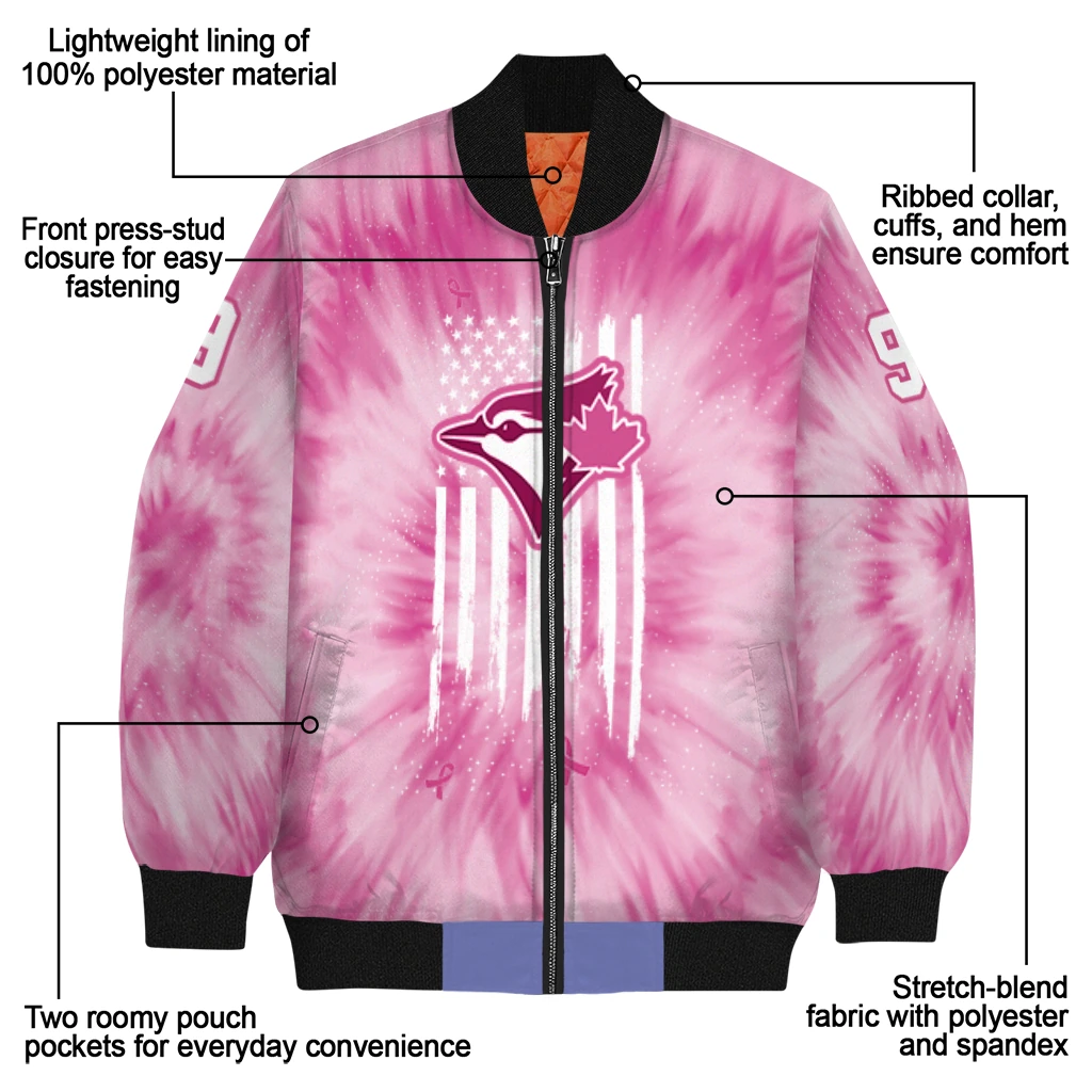 custom toronto blue jays pink tie dye pink bomber jacket new arrival custom toronto blue jays pink tie dye pink bomber jacket new arrival