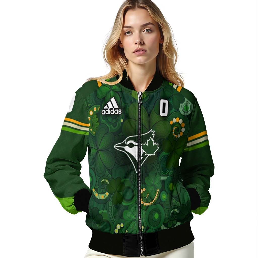 custom toronto blue jays shamrock vortex green bomber jacket latest model custom toronto blue jays shamrock vortex green bomber jacket latest model
