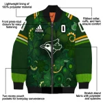 custom toronto blue jays shamrock vortex green bomber jacket best selling