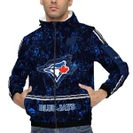 custom toronto blue jays shards cluster blue windbreaker jacket best selling