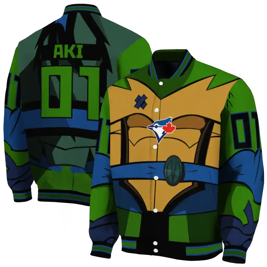 custom toronto blue jays turtle armor varsity jacket fashion forward custom toronto blue jays turtle armor varsity jacket fashion forward