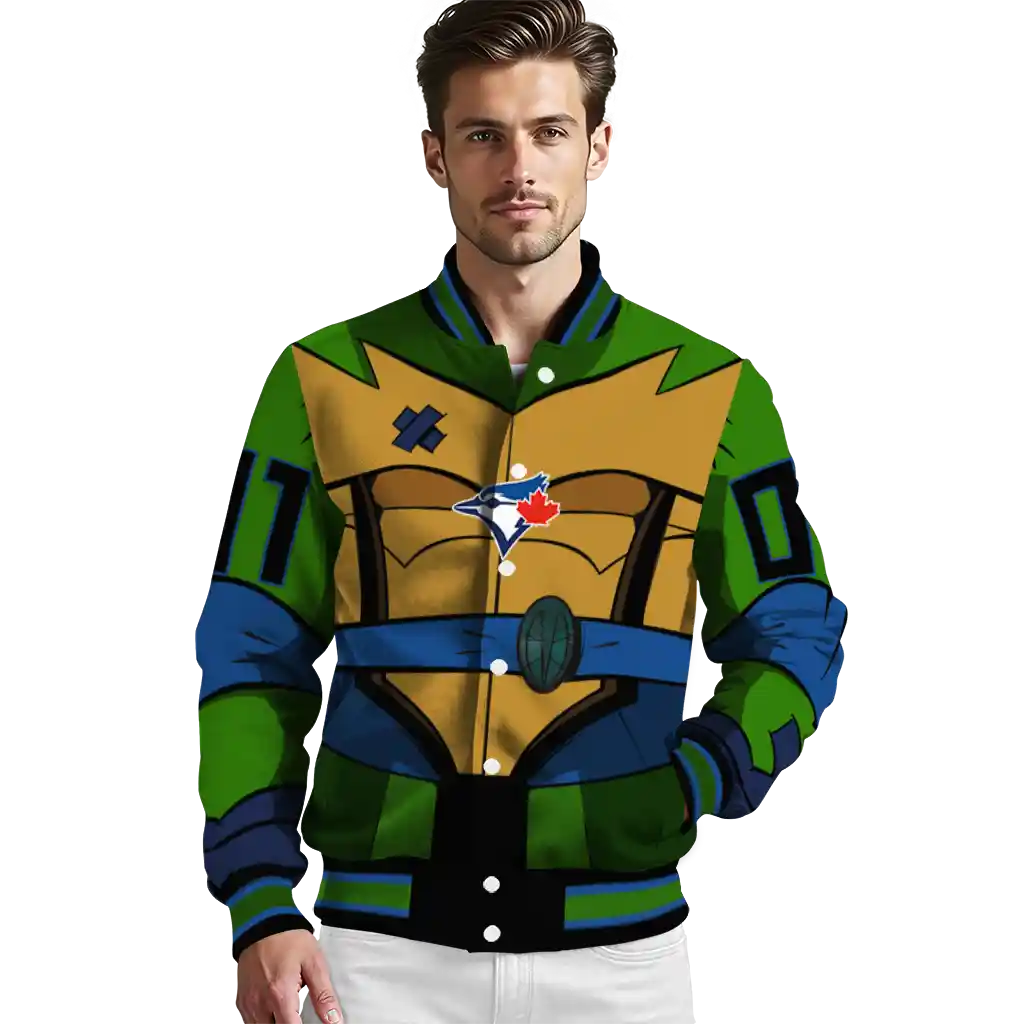 custom toronto blue jays turtle armor varsity jacket high quality custom toronto blue jays turtle armor varsity jacket high quality