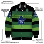 custom toronto maple leafs clover green lines green black varsity jacket best selling