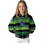custom toronto maple leafs clover green lines green black varsity jacket best selling