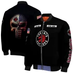 custom toronto raptors american flag skull black bomber jacket best selling