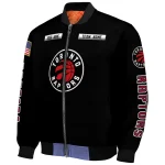 custom toronto raptors american flag skull black bomber jacket best selling