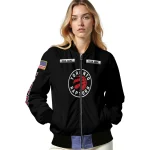 custom toronto raptors american flag skull black bomber jacket best selling