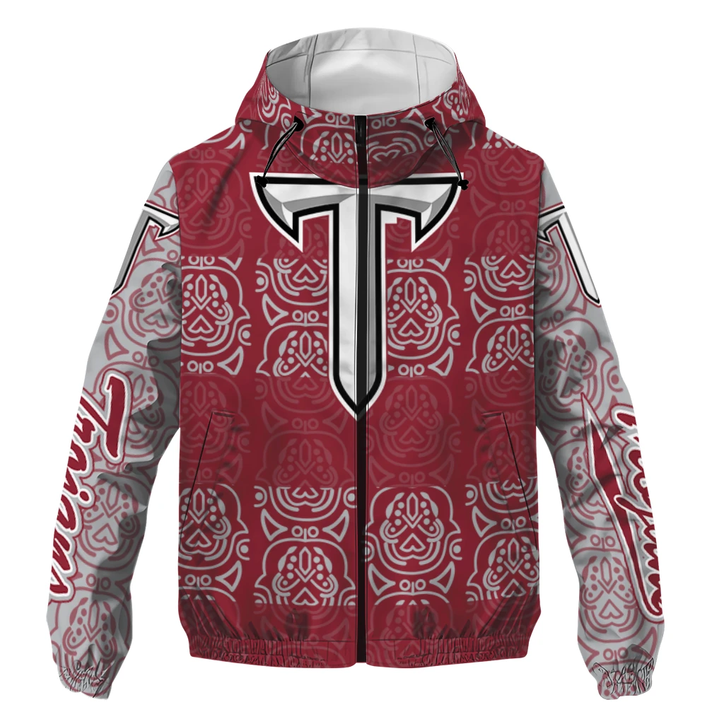 custom troy trojans cat eyes red windbreaker jacket best selling custom troy trojans cat eyes red windbreaker jacket best selling