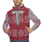 custom troy trojans cat eyes red windbreaker jacket best selling