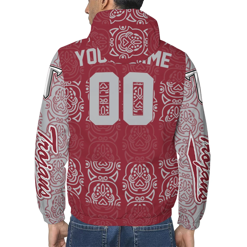 custom troy trojans cat eyes red windbreaker jacket trendy custom troy trojans cat eyes red windbreaker jacket trendy