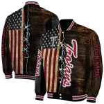 custom troy trojans flag wood brown varsity jacket best selling