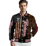 custom troy trojans flag wood brown varsity jacket best selling