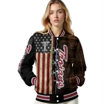 custom troy trojans flag wood brown varsity jacket best selling