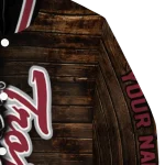 custom troy trojans flag wood brown varsity jacket best selling