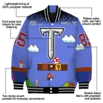 custom troy trojans mario blocks blue black varsity jacket best selling