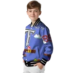 custom troy trojans mario blocks blue black varsity jacket best selling