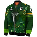 custom troy trojans shamrock vortex green bomber jacket best selling