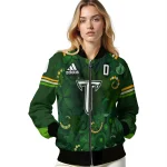 custom troy trojans shamrock vortex green bomber jacket best selling