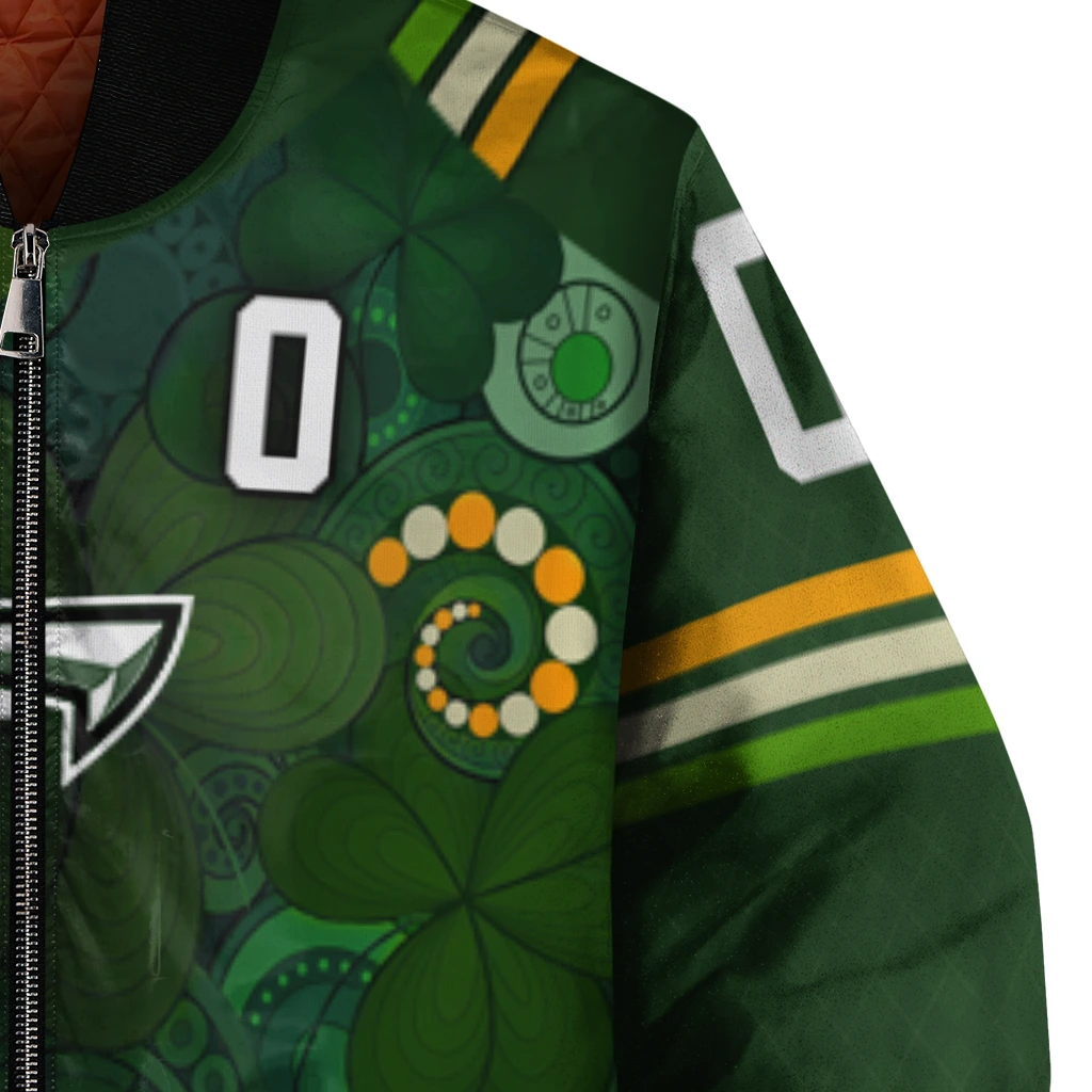 custom troy trojans shamrock vortex green bomber jacket premium grade custom troy trojans shamrock vortex green bomber jacket premium grade