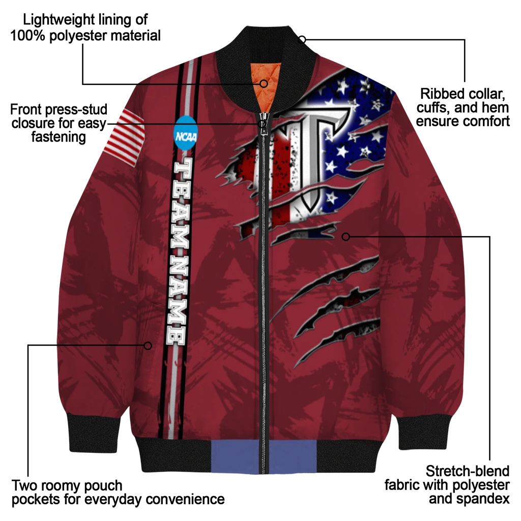 custom troy trojans usa flag claws red bomber jacket new arrival custom troy trojans usa flag claws red bomber jacket new arrival