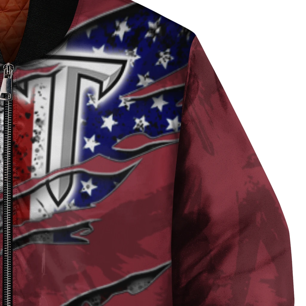 custom troy trojans usa flag claws red bomber jacket premium grade custom troy trojans usa flag claws red bomber jacket premium grade