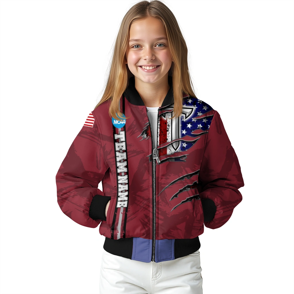 custom troy trojans usa flag claws red bomber jacket top rated custom troy trojans usa flag claws red bomber jacket top rated