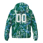 custom tulane green wave brushstroke pattern green windbreaker jacket best selling