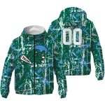 custom tulane green wave brushstroke pattern green windbreaker jacket best selling