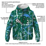 custom tulane green wave brushstroke pattern green windbreaker jacket best selling