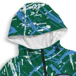 custom tulane green wave brushstroke pattern green windbreaker jacket best selling
